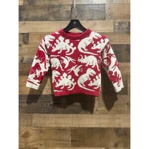 Unbranded Vintage Red & White Dinosaur Knit Sweater – Kids XS – Used